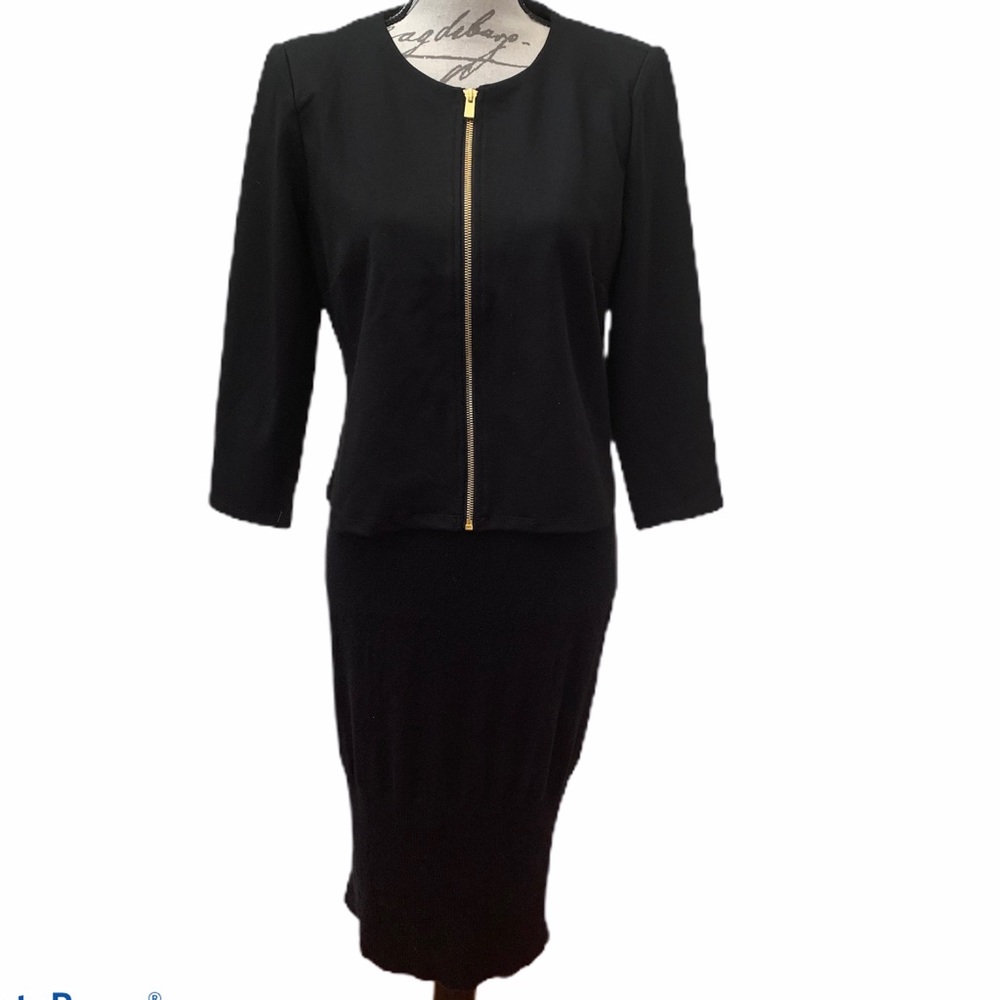 Spiegel Black Cashmere Silk Blend Pencil Skirt
